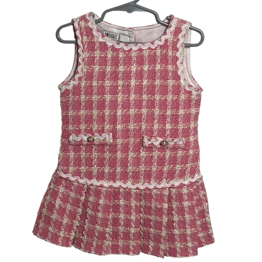 Badgley Mischka Girls’ Pink Tweed Dress & Matching Purse – Size 3T